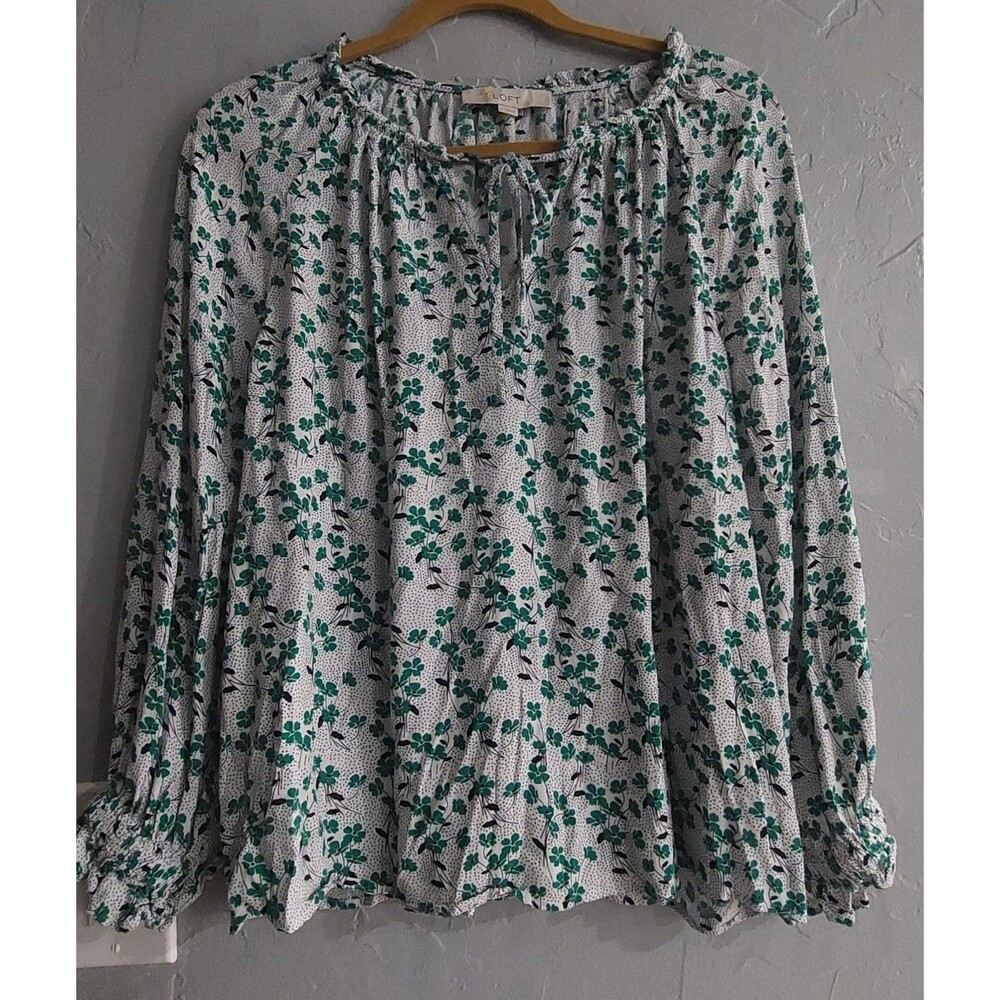 Loft Tops Blouse Women's L, 100% Rayón, 20 Inch Of Armp To Armp - Picture 3 of 11